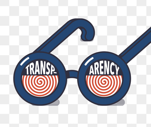 Transparency glasses illustration